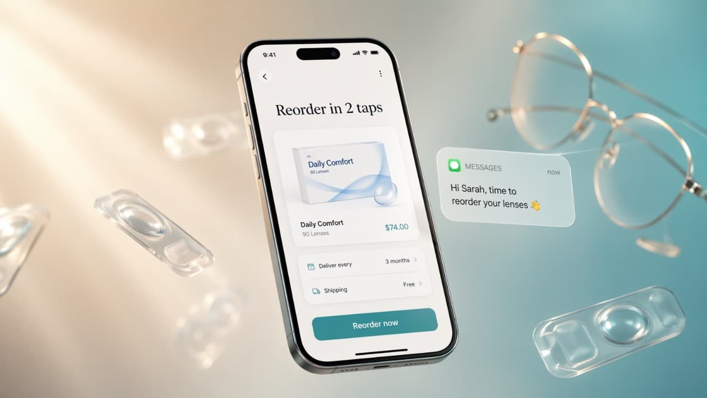 Patient reorders contact lenses in two taps